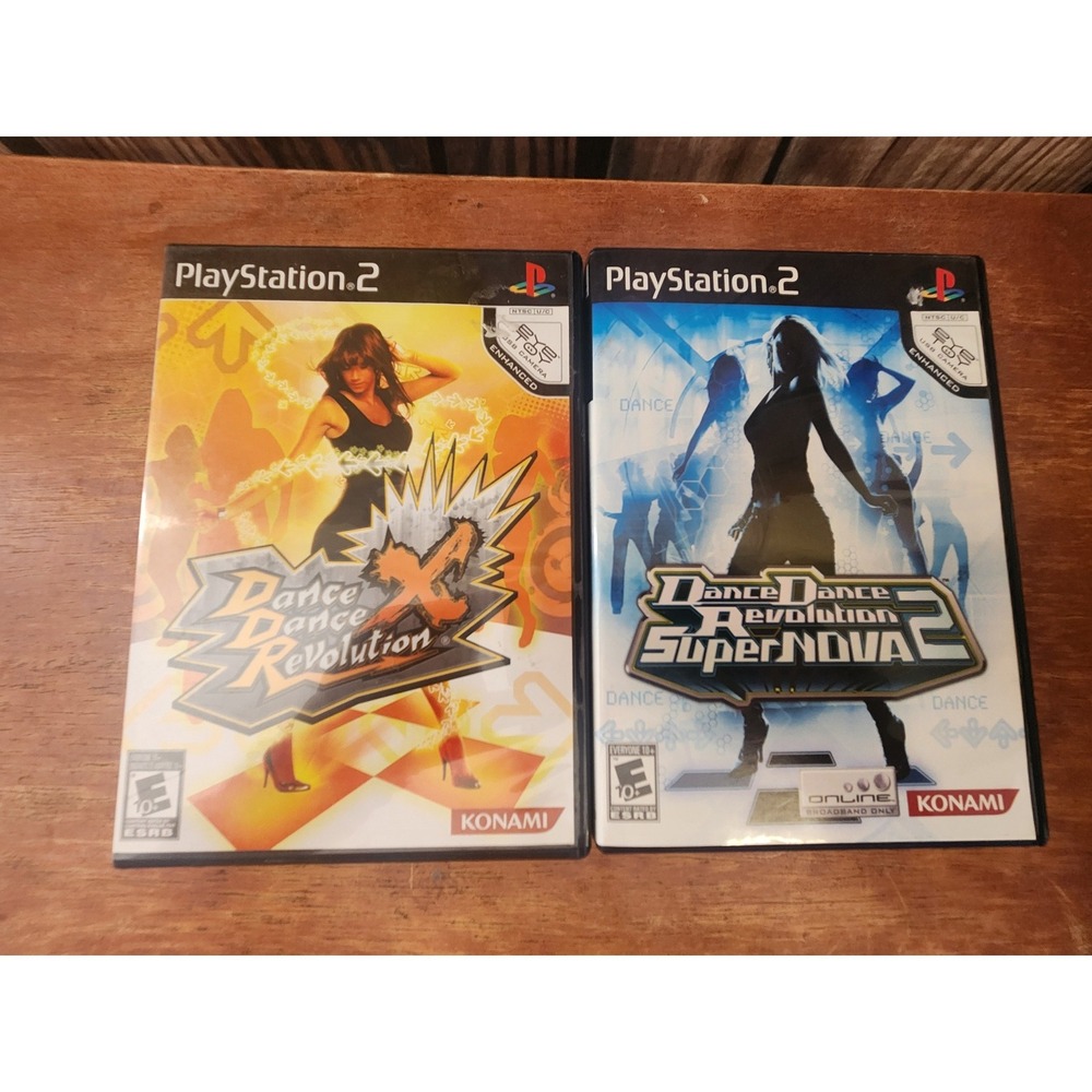 Dance Dance Revolution X & SuperNova 2 PS2 Game Bundle Konami PlayStation 2 Lot